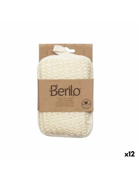 Éponge Corporelle Berilo B7083-6 Blanc Beige 11 x 16,5 x 3 cm (12 Unités)