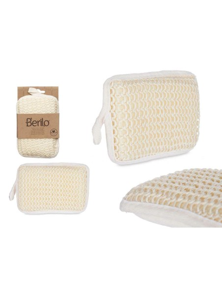 Éponge Corporelle Berilo B7083-6 Blanc Beige 11 x 16,5 x 3 cm (12 Unités)