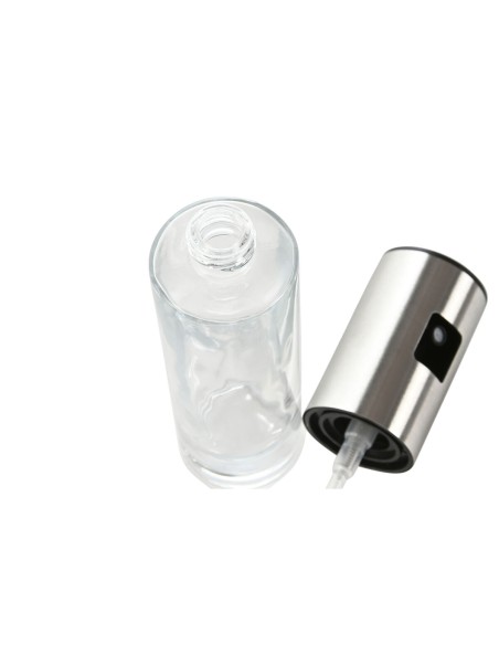 Huilier Home ESPRIT Transparent Acier inoxydable Verre 100 ml 4 x 4 x 18,3 cm