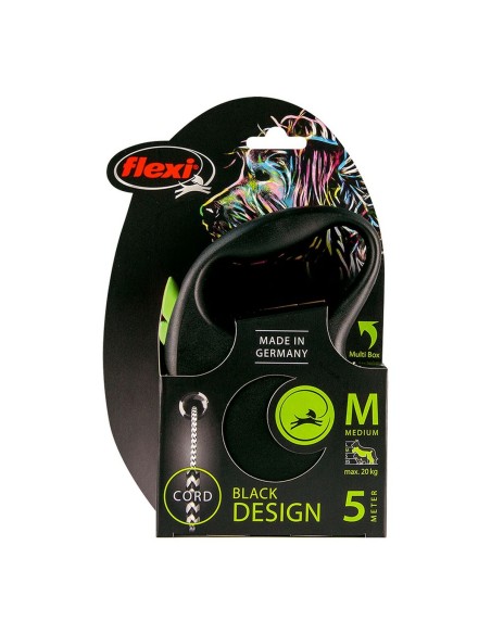 Laisse pour Chien Flexi BLACK DESIGN 5 m Taille M Vert