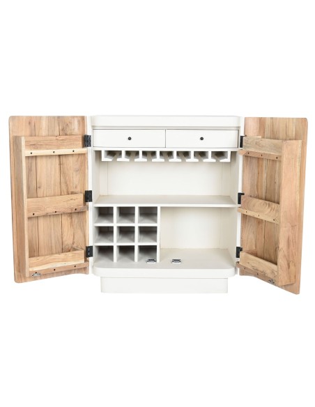 Range Bouteilles Home ESPRIT Blanc Naturel 85 x 50 x 100 cm
