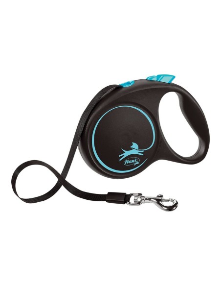 Laisse pour Chien Flexi BLACK DESIGN 5 m Bleu Taille S
