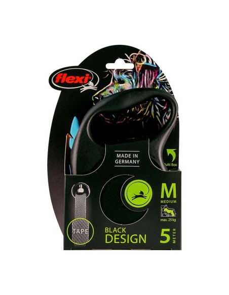 Laisse pour Chien Flexi BLACK DESIGN 5 m Bleu Taille S
