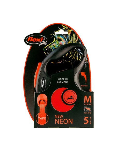 Laisse pour Chien Flexi NEW NEON 5 m Orange Taille M