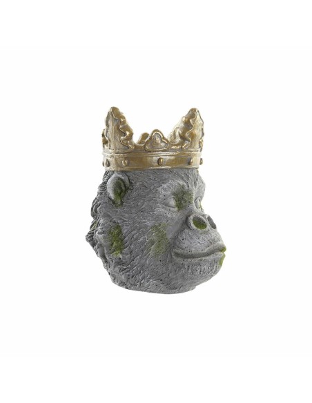 Cache-pot DKD Home Decor Gris Doré Gorille Magnésium (29 x 26 x 34,9 cm)