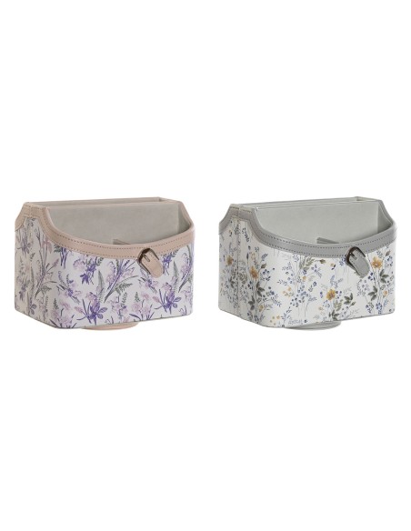 Organiseur DKD Home Decor Blanc Gris Lila Rose clair 2 Unités
