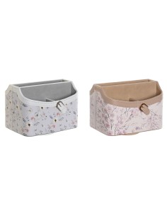 Organiseur DKD Home Decor Bleu Gris Camel Rose clair 2 Unités
