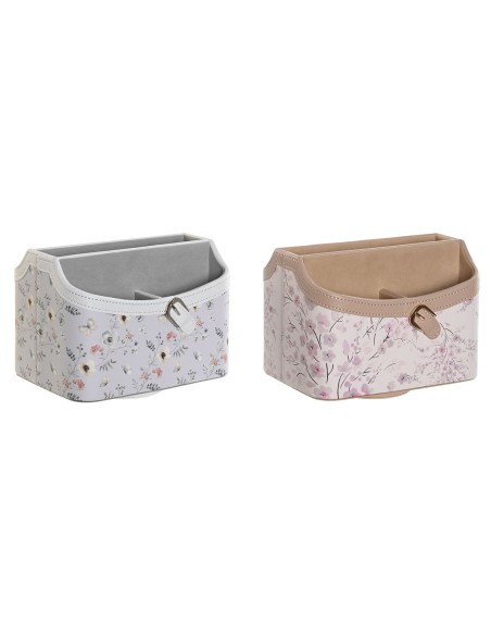 Organiseur DKD Home Decor Bleu Gris Camel Rose clair 2 Unités