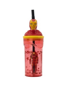 Verre avec Paille The Avengers Iron Man Rouge 3D 2