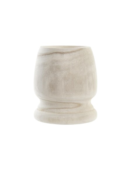 Cache-pot DKD Home Decor Marron Naturel Bois de paulownia Boho 16 x 16 x 18 cm (2 Unités)