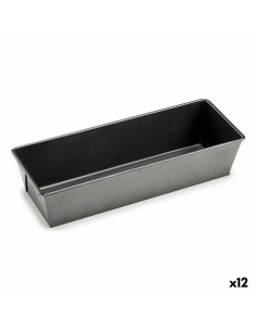 Moule rectangulaire Gris foncé Métal Acier au carbone 11,5 x 7,7 x 31 cm (12 Unités)