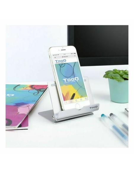 Support pour téléphone portable ou tablette TooQ PH0002-S 90º 360º Argenté