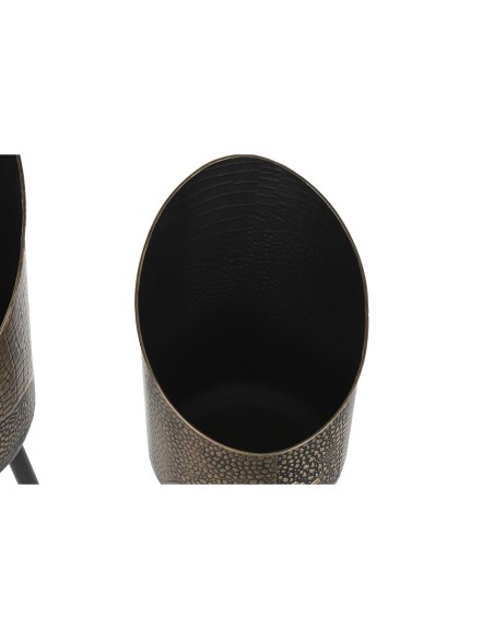 Set de pots DKD Home Decor Noir Cuivre Métal Vintage 26 x 26 x 70 cm