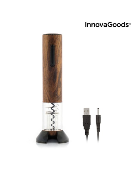 Tire-bouchon automatique  rechargeable  effet bois Corkout InnovaGoods