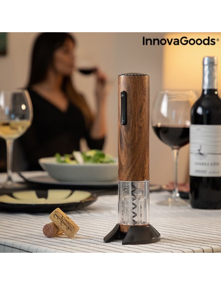 Tire-bouchon automatique  rechargeable  effet bois Corkout InnovaGoods