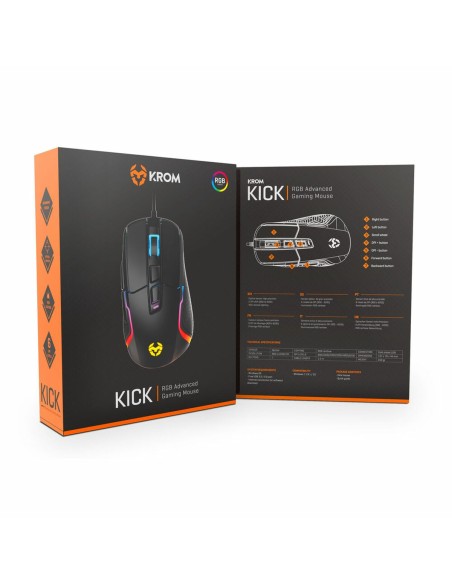 Souris Gaming Krom Kick Noir 6200 dpi RGB