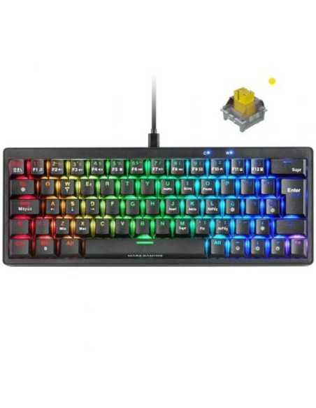 Clavier pour jeu Mars Gaming MKMINIPROYES Noir Qwerty US