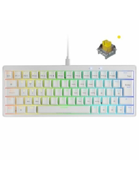 Clavier pour jeu Mars Gaming MKMINIPROWYES Blanc Qwerty US