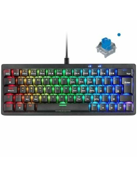 Clavier pour jeu Mars Gaming MKMINIPROBES Noir Qwerty US