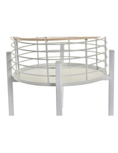 Set de pots DKD Home Decor Blanc Naturel Métal Rotin Carré 25 x 25 x 32 cm (2 Unités) 2