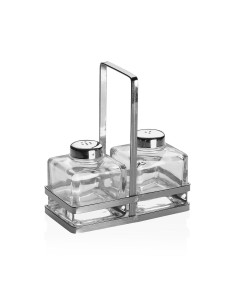 Salière et Poivrière Versa Argenté Métal Verre