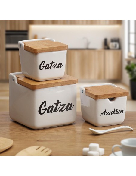 Salière avec couvercle Versa GATZA Blanc Céramique 12,2 x 11,5 x 12,2 cm
