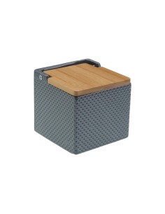 Salière avec couvercle Versa Gris Céramique Bambou Dolomite 11 x 11 x 11 cm 2