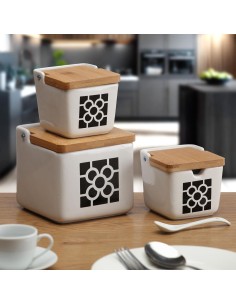 Salière avec couvercle Versa Céramique 8,8 x 8,5 x 8,8 cm 2