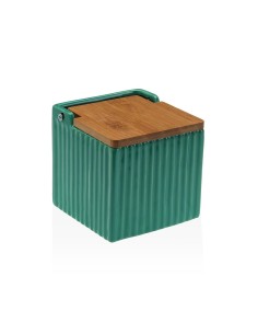 Salière avec couvercle Versa Vert Céramique Bambou Dolomite 11 x 11 x 11 cm