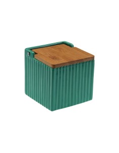 Salière avec couvercle Versa Vert Céramique Bambou Dolomite 11 x 11 x 11 cm 2