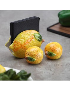Salière et Poivrière Versa Céramique Dolomite Citron 5,2 X 7,2 X 5,6 CM 2