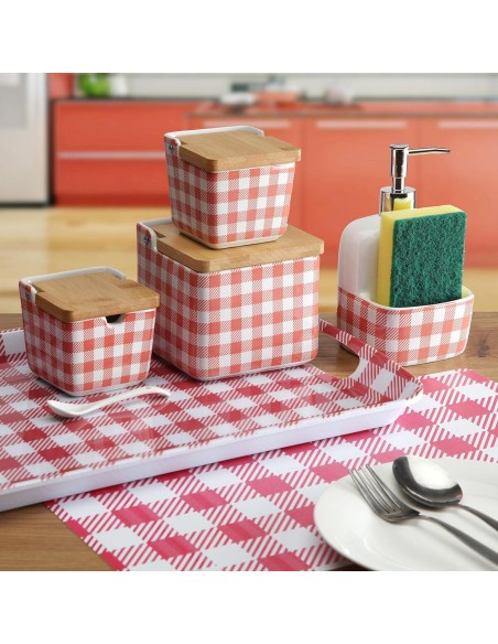 Salière avec couvercle Versa VICHY  Céramique 12,2 x 11,5 x 12,2 cm