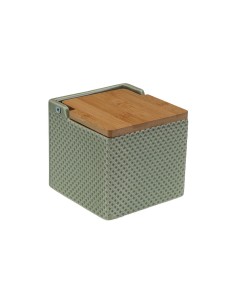 Salière avec couvercle Versa Vert Céramique Bambou Dolomite 11 x 11 x 11 cm 2