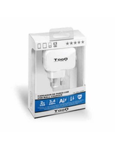 Chargeur mural TooQ TQWC-1S02WT USB x 2 17W Blanc 17 W