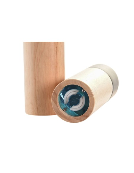 Salière-Poivrière DKD Home Decor 5 x 5 x 16 cm Céramique Noir Bois d'hévéa Blanc (2 Unités)