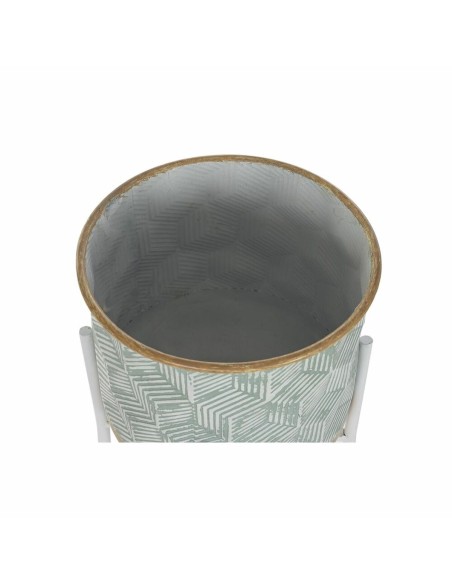 Cache-pot DKD Home Decor Bicolore Métal 35 x 35 x 91 cm Rond (2 Unités)