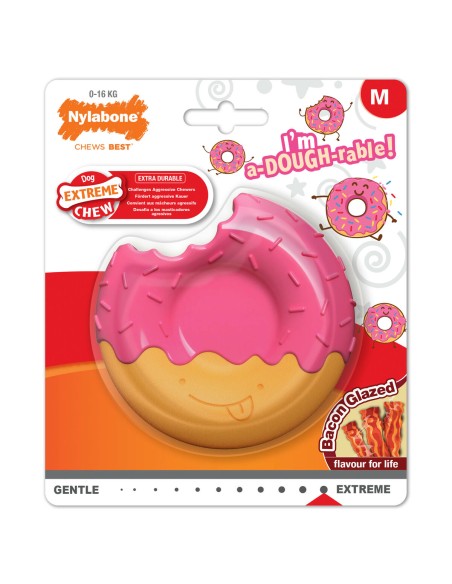 Jouet pour chien Nylabone Rose Bacon M