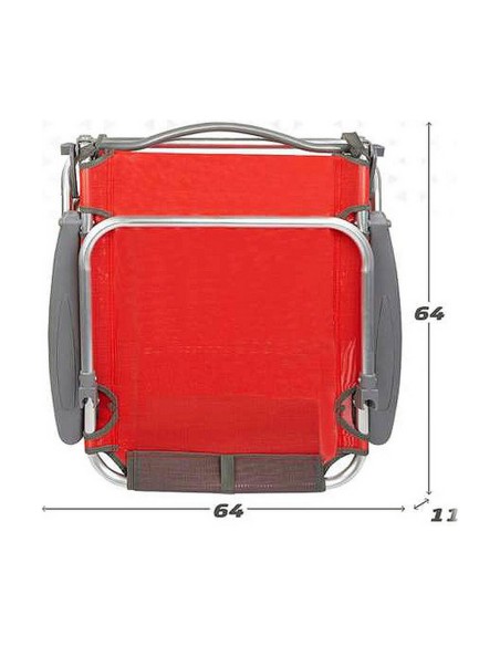 Chaise de Plage Aktive Rouge 51 x 45 x 76 cm