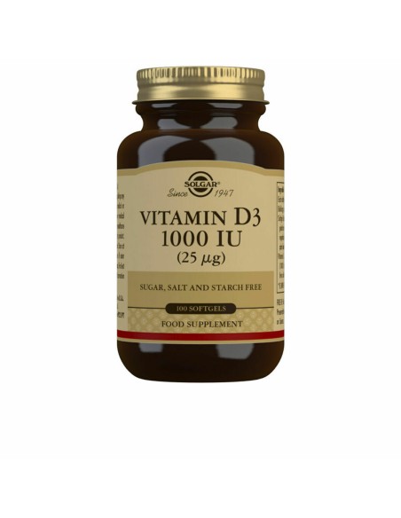Vitamine D3 (huile de foie de poisson et cholécalciférol) Solgar 1000 iu (100 Capsules)