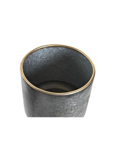 Set de pots DKD Home Decor Noir Gris Métallisé Métal Loft 25 x 25 x 46 cm 2