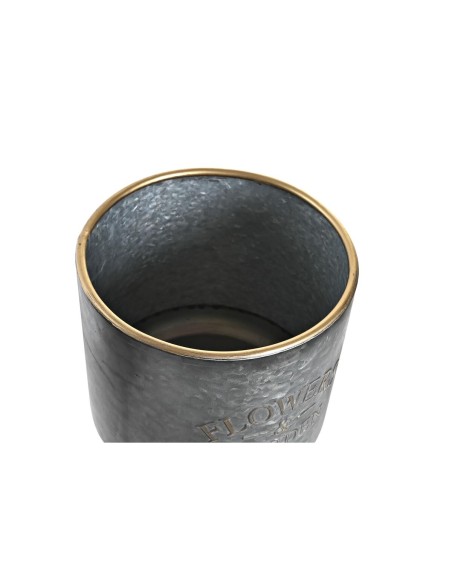 Set de pots DKD Home Decor Noir Gris Métallisé Métal Loft 25 x 25 x 46 cm