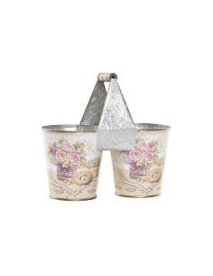 Cache-pot DKD Home Decor Rose Métal Shabby Chic 24 x 12 x 23 cm