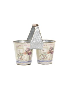 Cache-pot DKD Home Decor Rose Métal Shabby Chic 24 x 12 x 23 cm