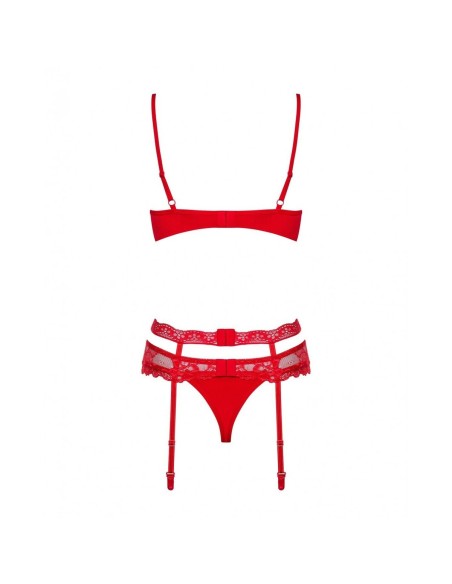 Ensemble de Lingerie en Dentelle Obsessive Heartina Rouge L/XL