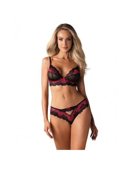 Ensemble de Lingerie Obsessive Tulia Noir S/M