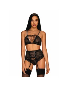 Ensemble de Lingerie Obsessive Basitta Noir S/M