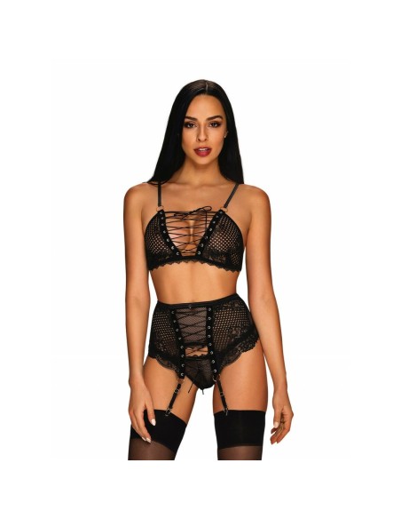 Ensemble de Lingerie Obsessive Basitta Noir S/M