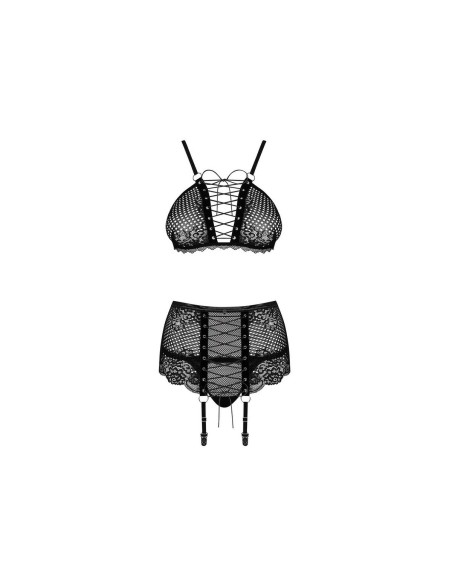 Ensemble de Lingerie Obsessive Basitta Noir S/M