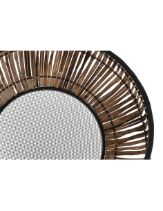 Set de pots DKD Home Decor Noir Naturel Métal Rotin Carré Bali 50 x 50 x 25,4 cm (2 Unités) 2