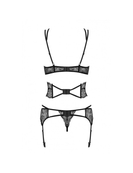 Ensemble de Lingerie en Dentelle Obsessive Frivolla Noir S/M